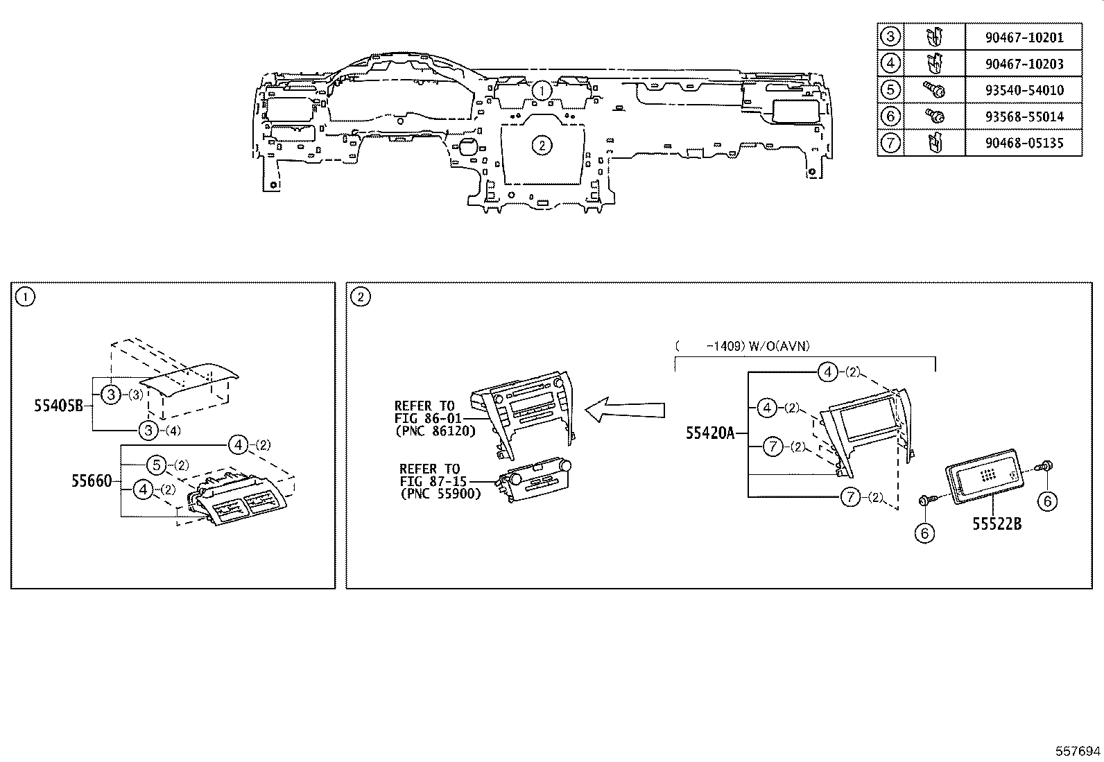 55307-33050 BRACE SUB-ASSY, INSTRUMENT PANEL, NO.2 product image