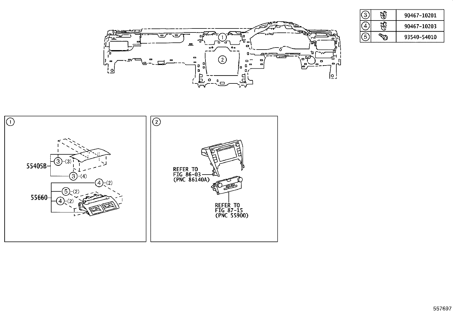 55307-33050 BRACE SUB-ASSY, INSTRUMENT PANEL, NO.2 product image