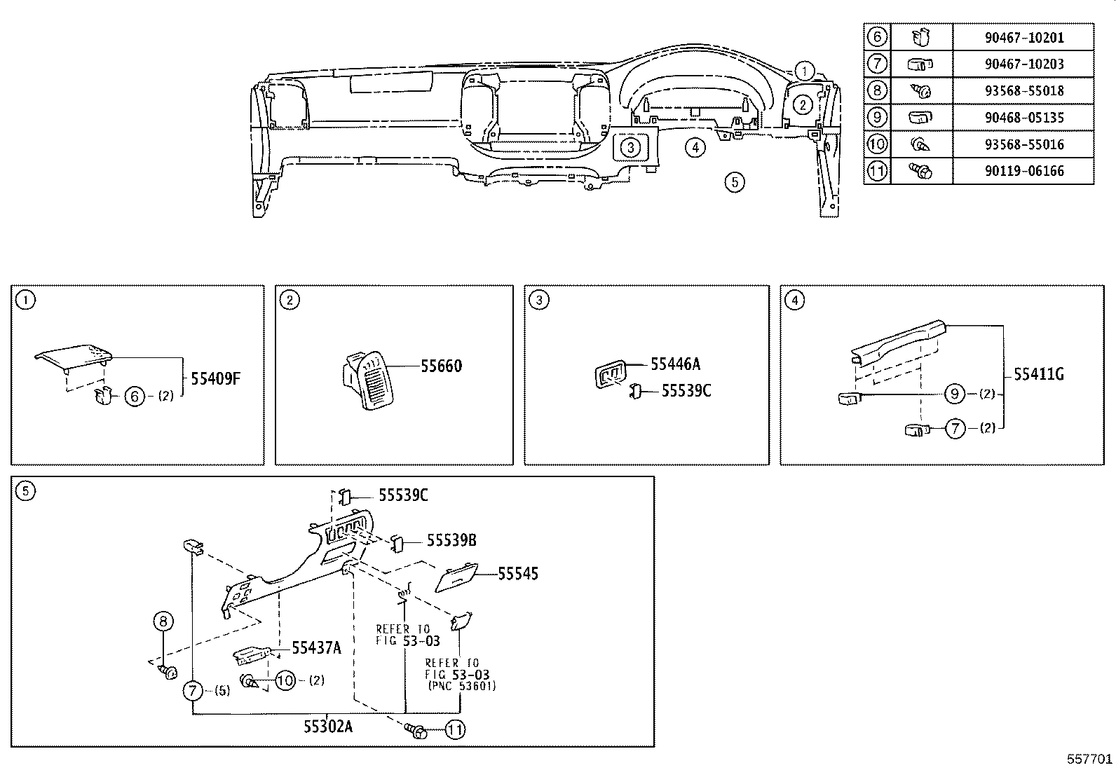 55405-33170-B1 PANEL SUB-ASSY, INSTRUMENT CLUSTER FINISH, CENTER product image