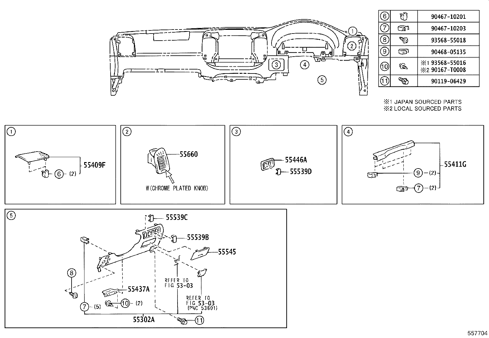55307-06070 BRACE SUB-ASSY, INSTRUMENT PANEL, NO.2 product image