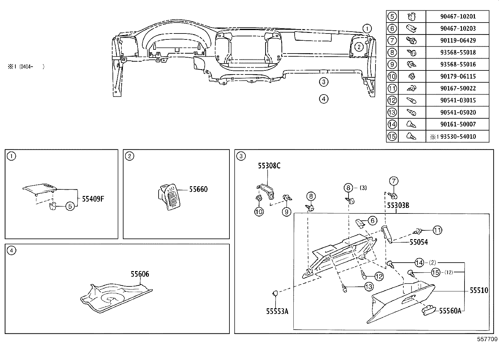 55307-06070 BRACE SUB-ASSY, INSTRUMENT PANEL, NO.2 product image