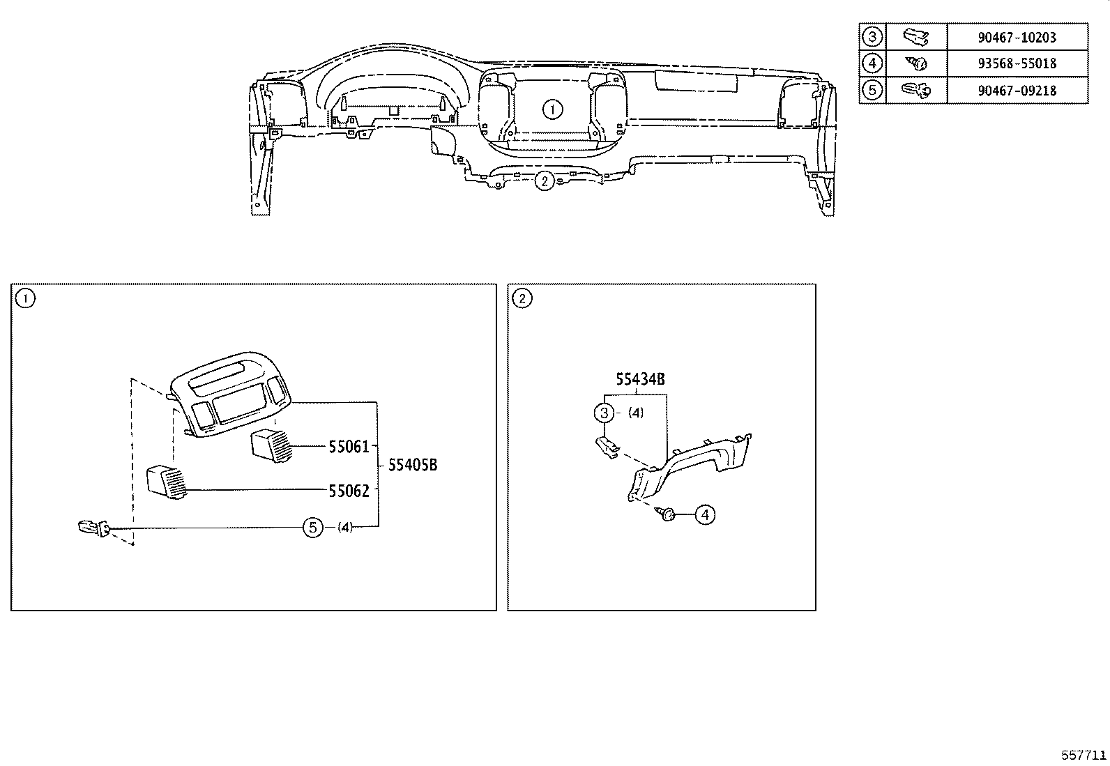 55306-33100 BRACE SUB-ASSY, INSTRUMENT PANEL, NO.1 product image