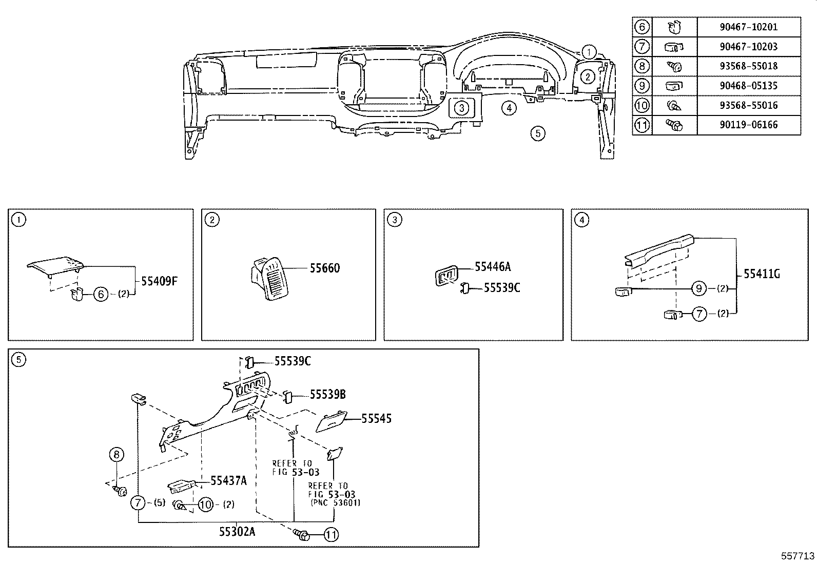 55330-33280 REINFORCEMENT, INSTRUMENT PANEL product image