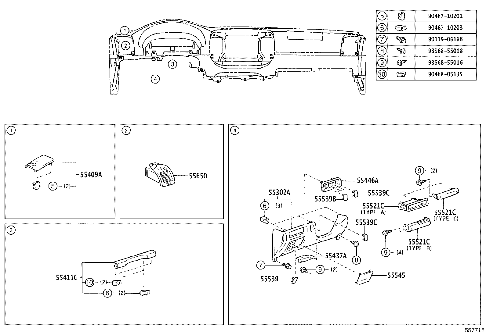 55330-33280 REINFORCEMENT, INSTRUMENT PANEL product image