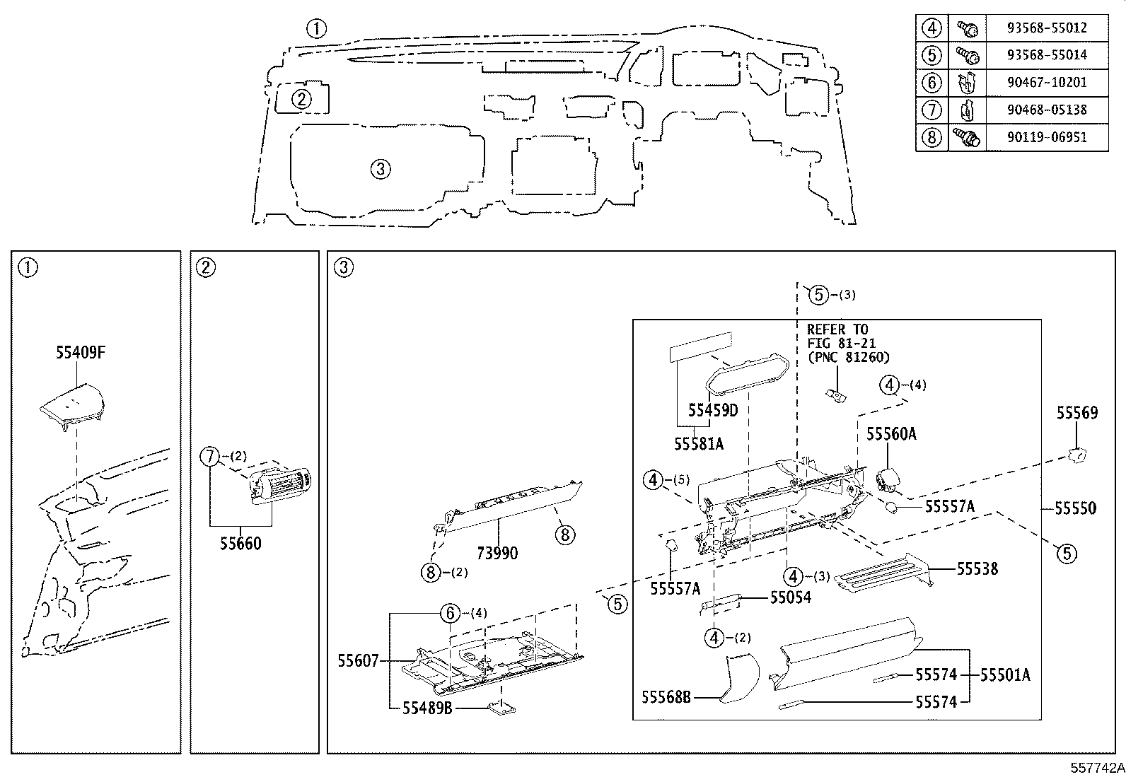 55650-53200 REGISTER ASSY, INSTRUMENT PANEL, NO.1 product image