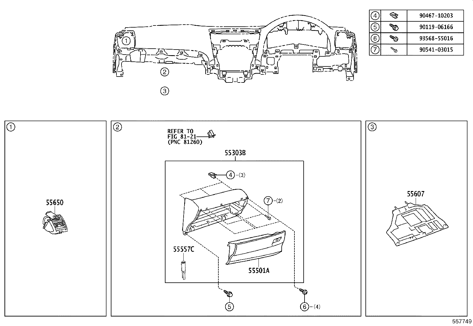 55330-33320 REINFORCEMENT, INSTRUMENT PANEL product image