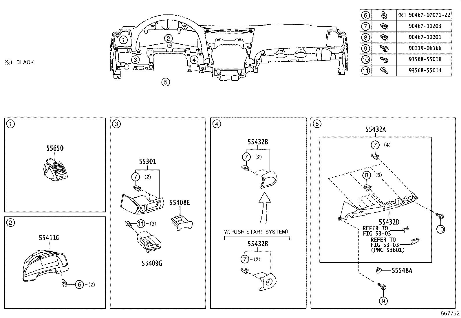 55650-33151-B0 REGISTER ASSY, INSTRUMENT PANEL, NO.1 product image