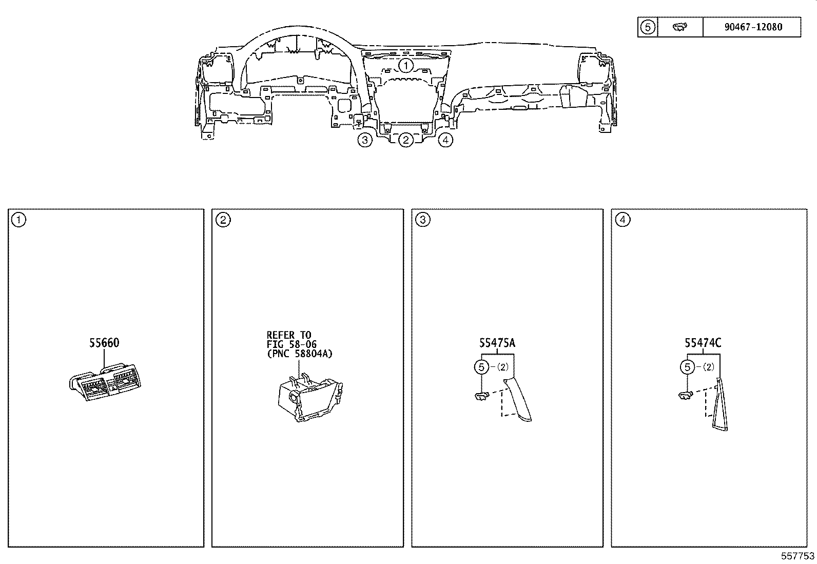55650-33151-B0 REGISTER ASSY, INSTRUMENT PANEL, NO.1 product image