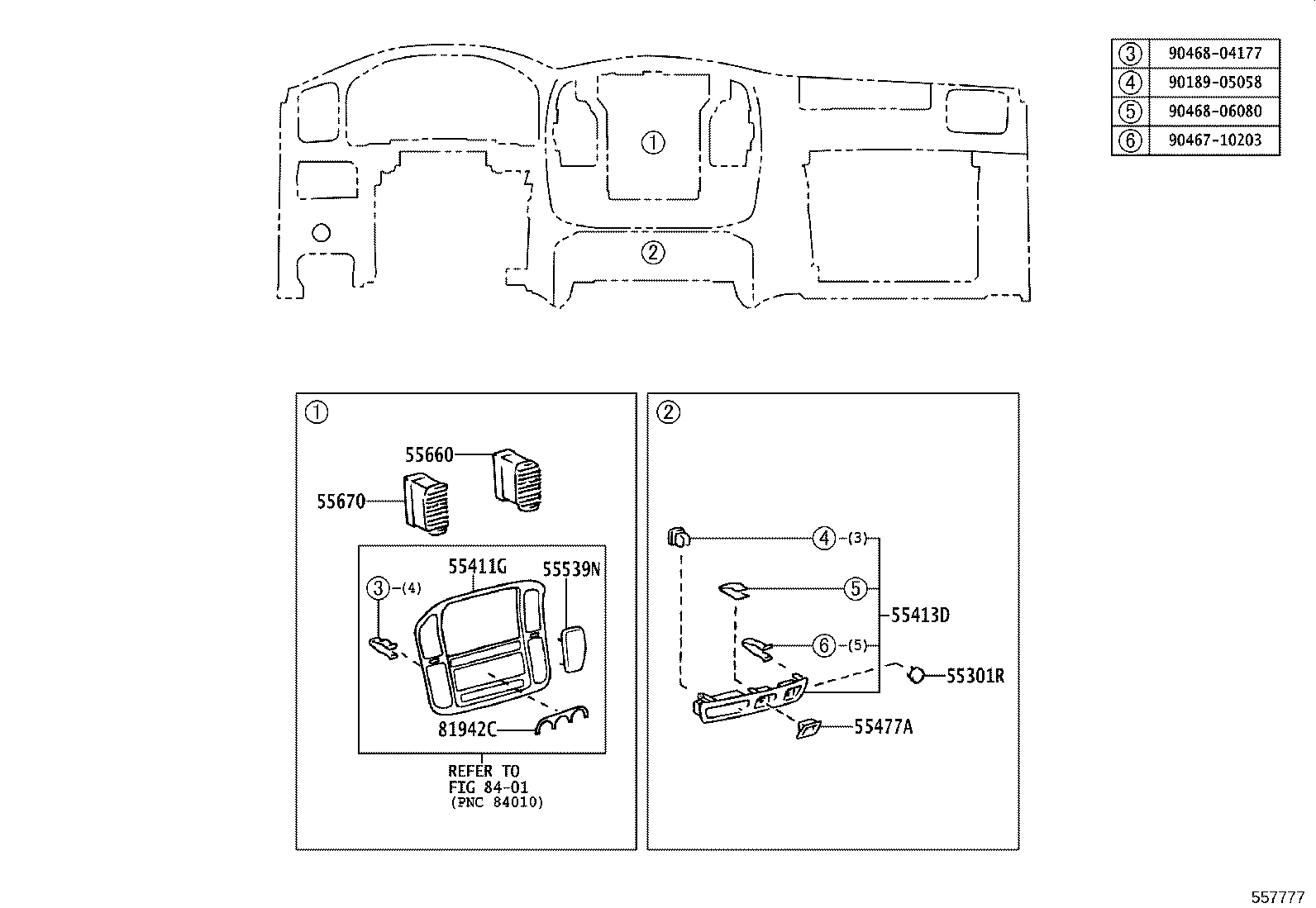 55412-60340 PANEL, INSTRUMENT CLUSTER FINISH, CENTER product image