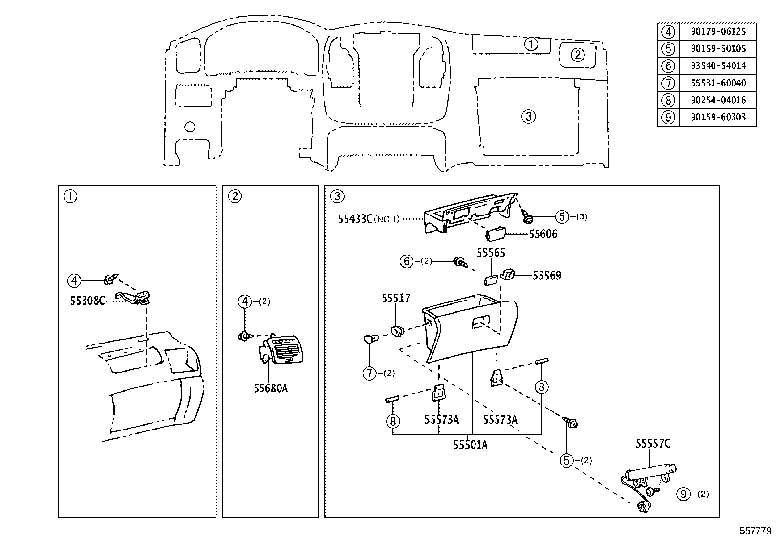 55412-60340 PANEL, INSTRUMENT CLUSTER FINISH, CENTER product image