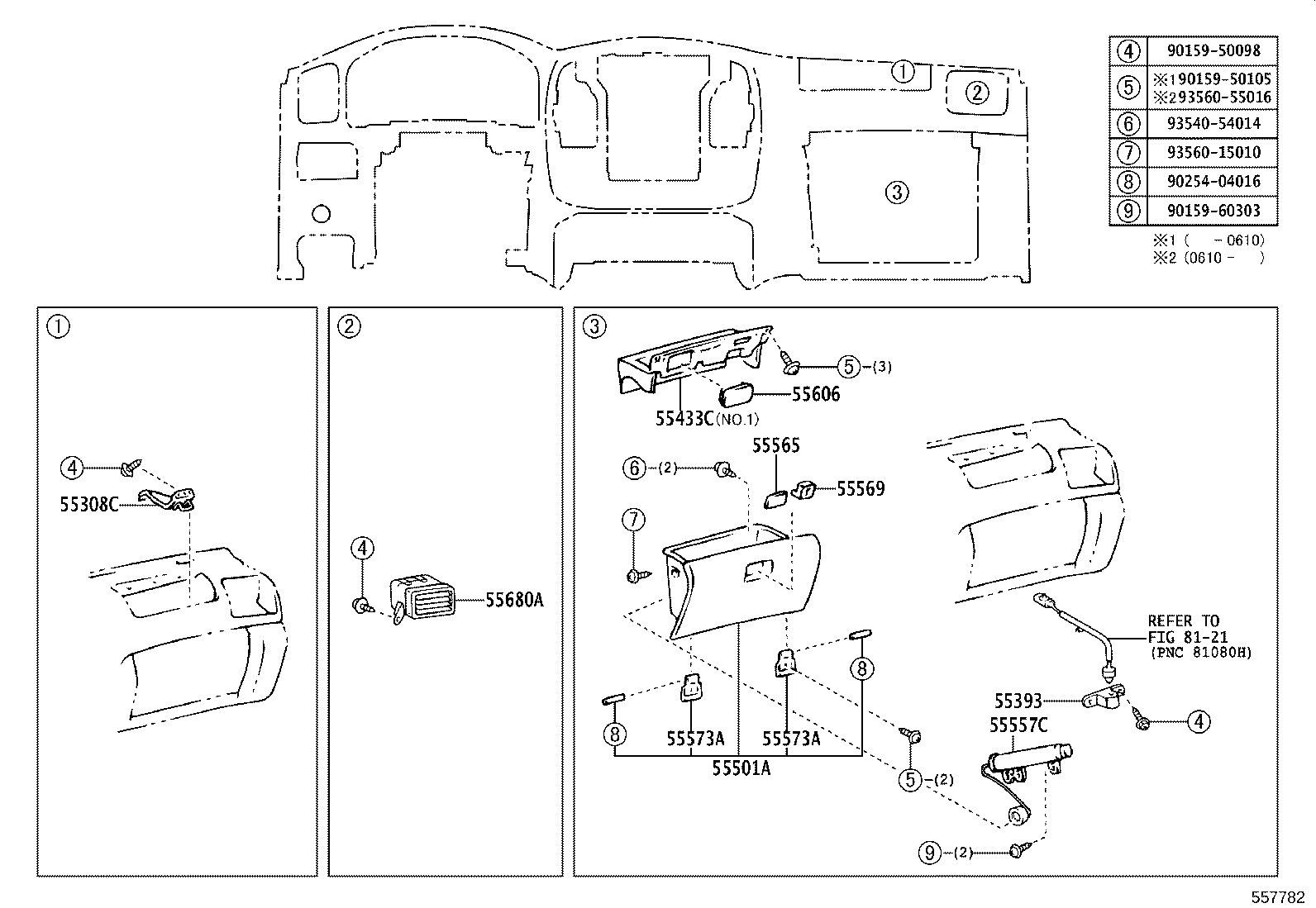 55412-60280 PANEL, INSTRUMENT CLUSTER FINISH, CENTER product image