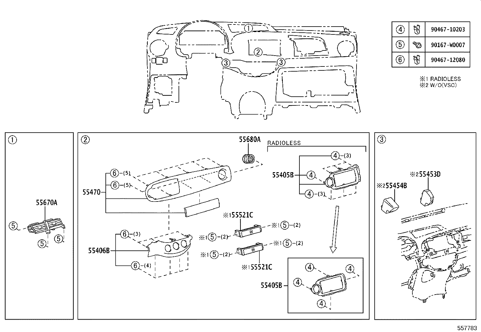 86451-0D010 PANEL SUB-ASSY, INSTRUMENT CLUSTER FINISH, CENTER product image