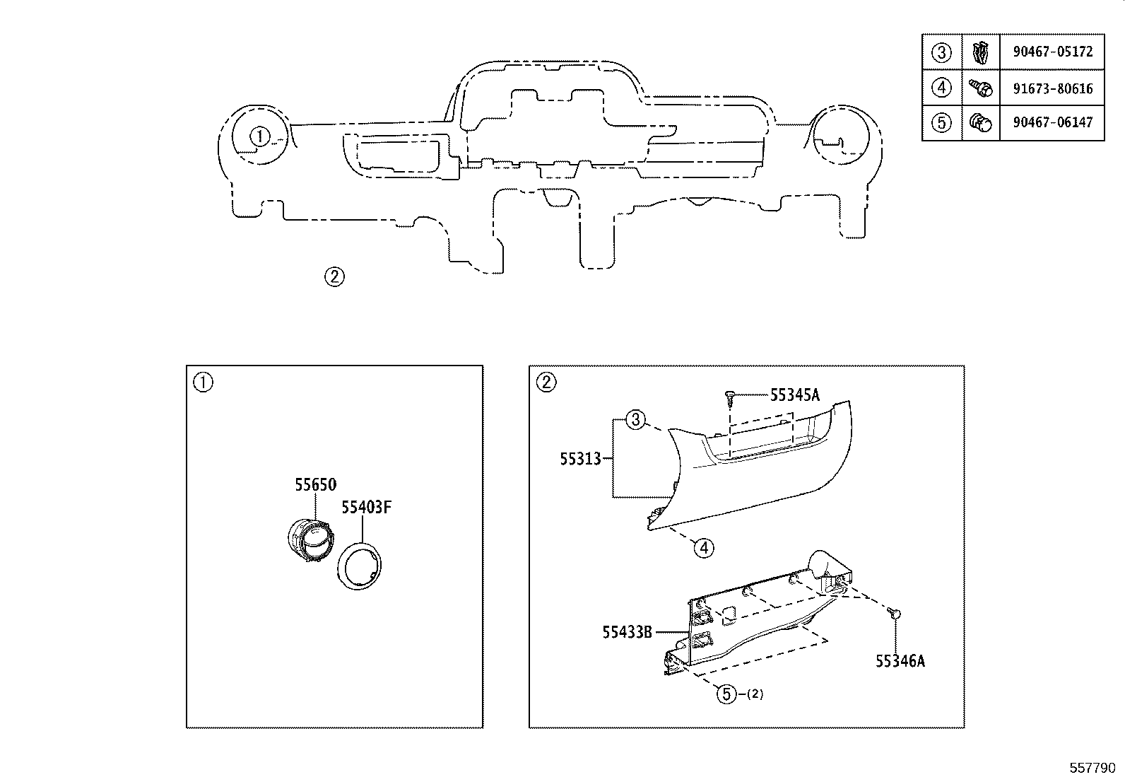 55330-55010 REINFORCEMENT ASSY, INSTRUMENT PANEL product image