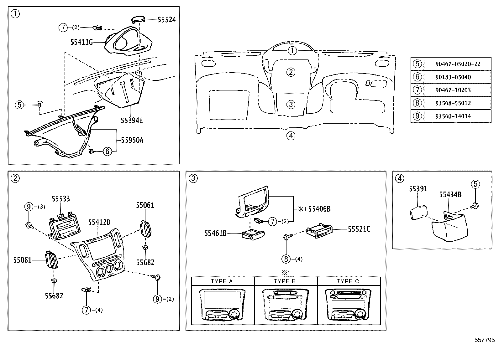 55330-52151 REINFORCEMENT, INSTRUMENT PANEL product image