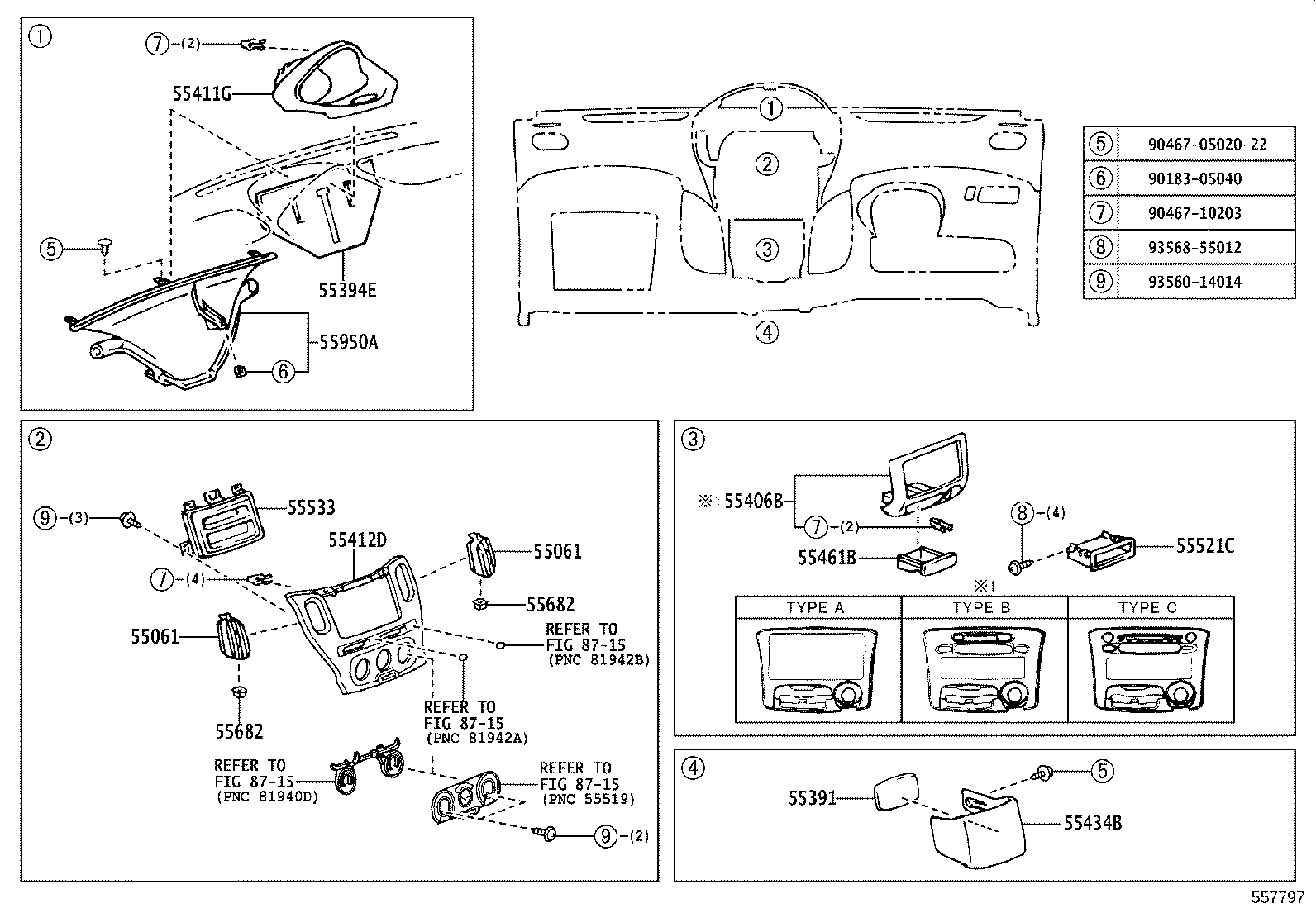 55330-52151 REINFORCEMENT, INSTRUMENT PANEL product image