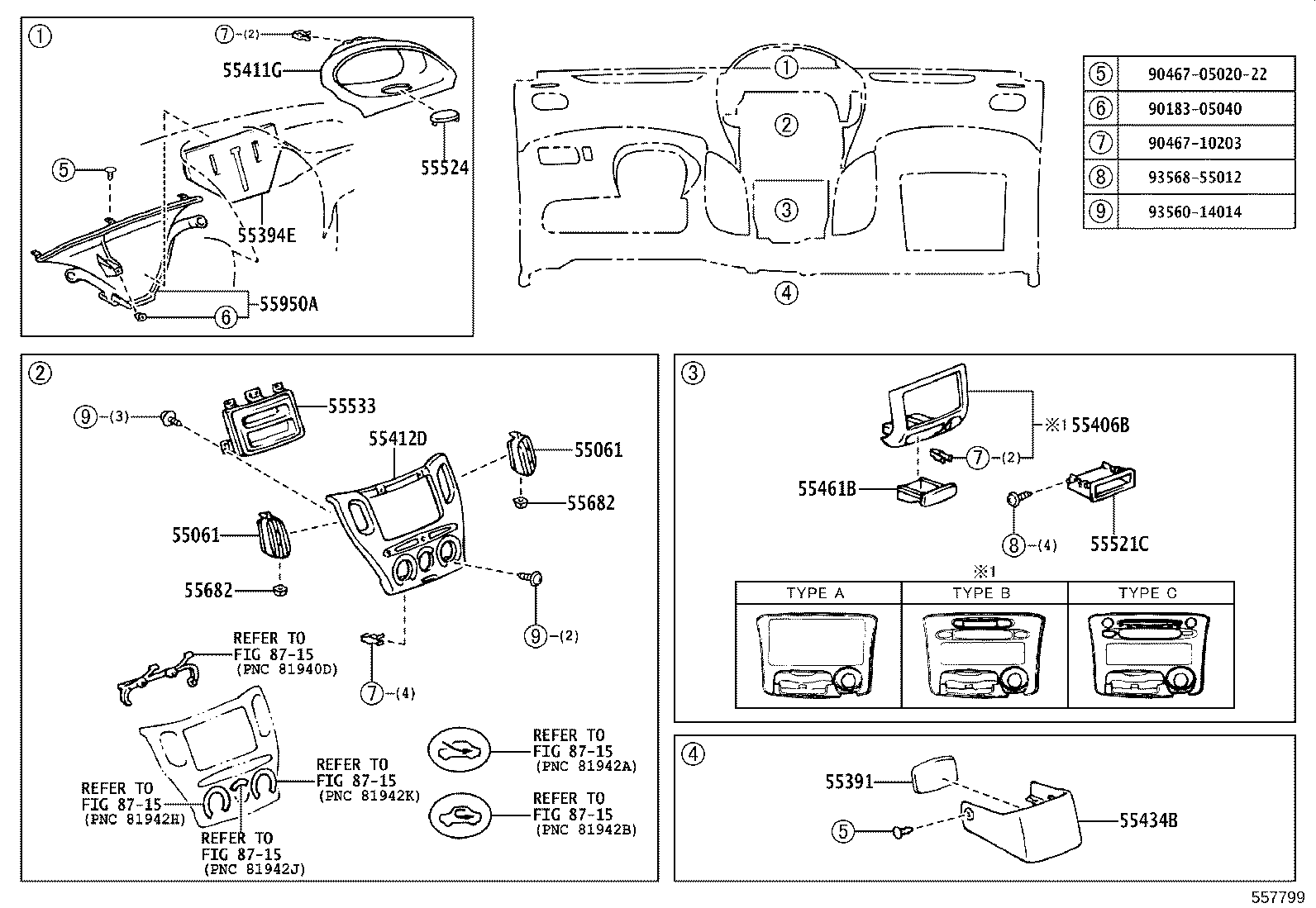 55330-52151 REINFORCEMENT, INSTRUMENT PANEL product image