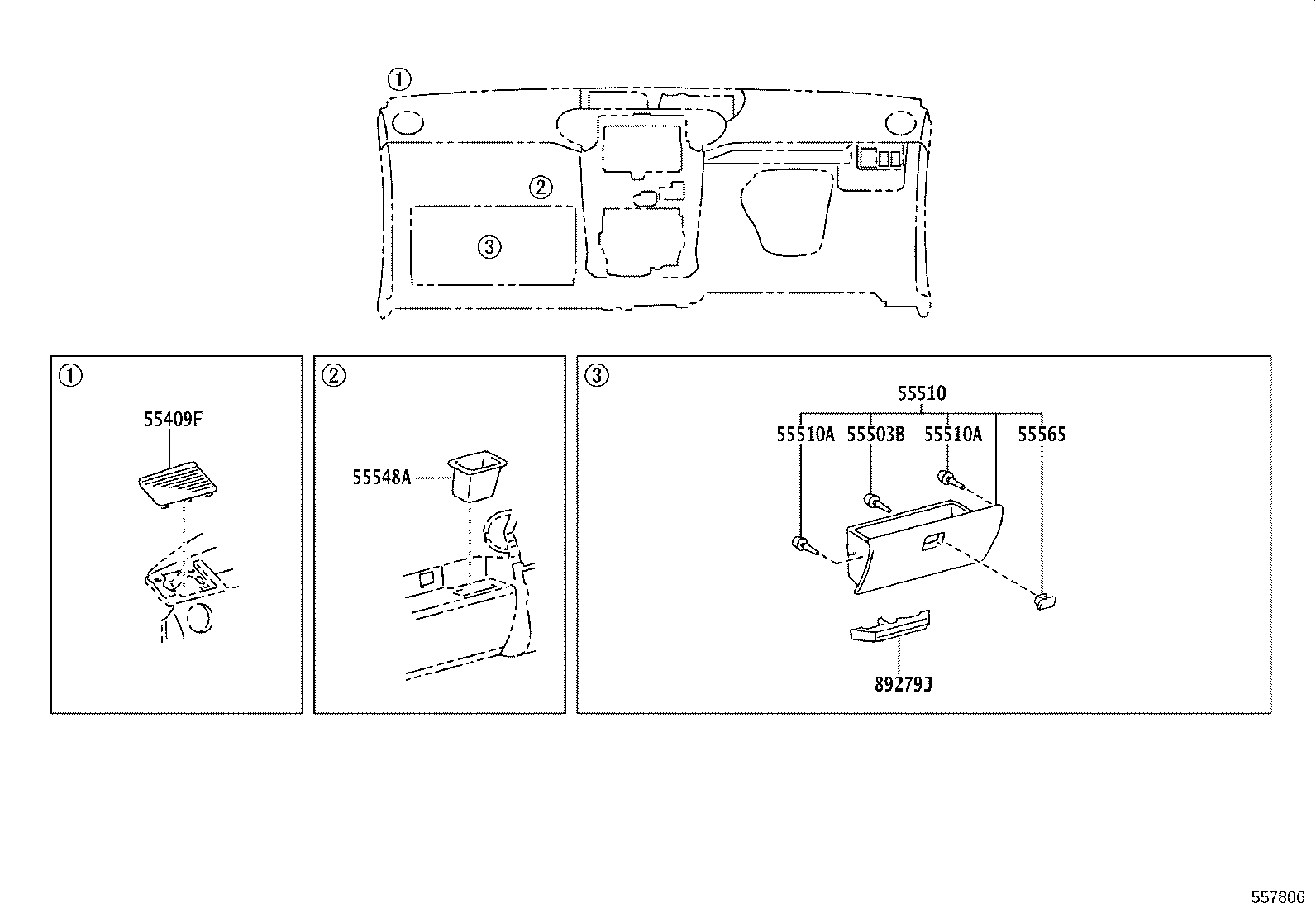 55330-52250 REINFORCEMENT, INSTRUMENT PANEL product image