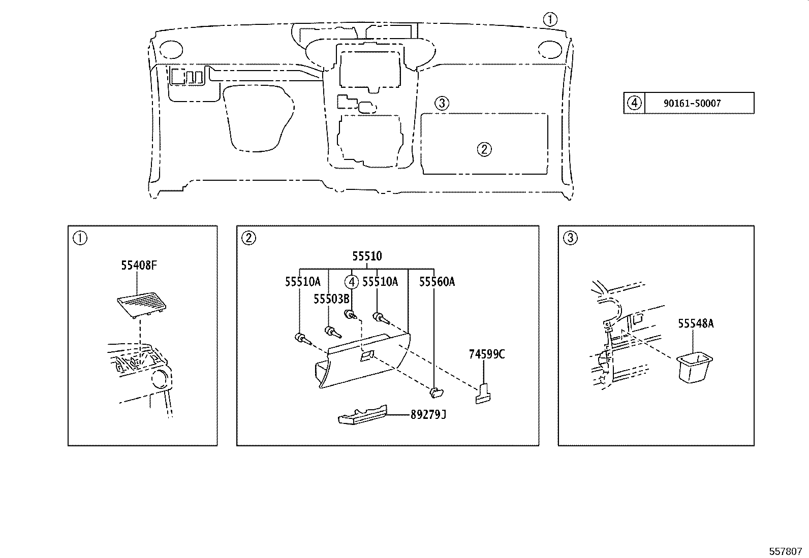 55306-52131 BRACE SUB-ASSY, INSTRUMENT PANEL, NO.1 product image