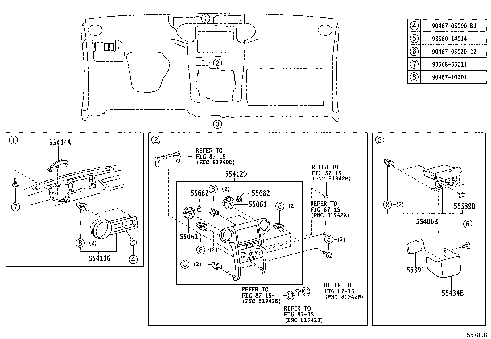 55306-52131 BRACE SUB-ASSY, INSTRUMENT PANEL, NO.1 product image