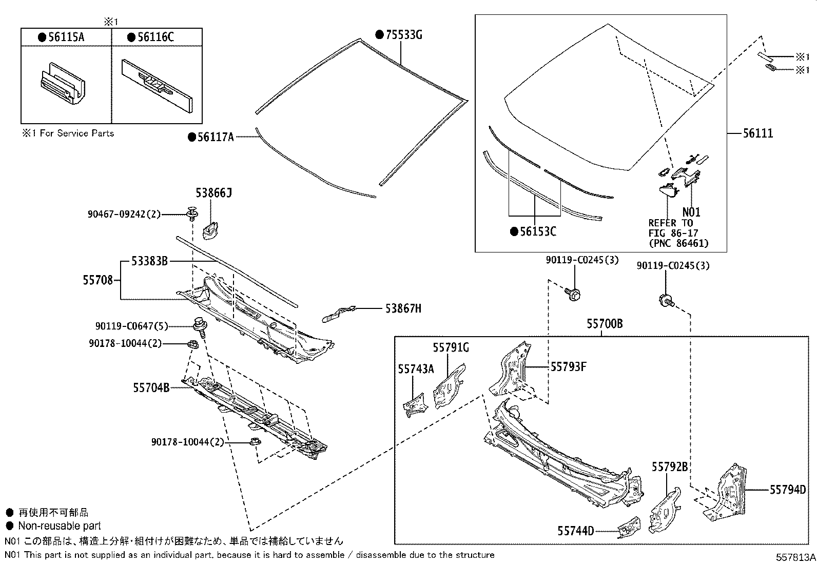 56101-0RB90 GLASS, WINDSHIELD product image