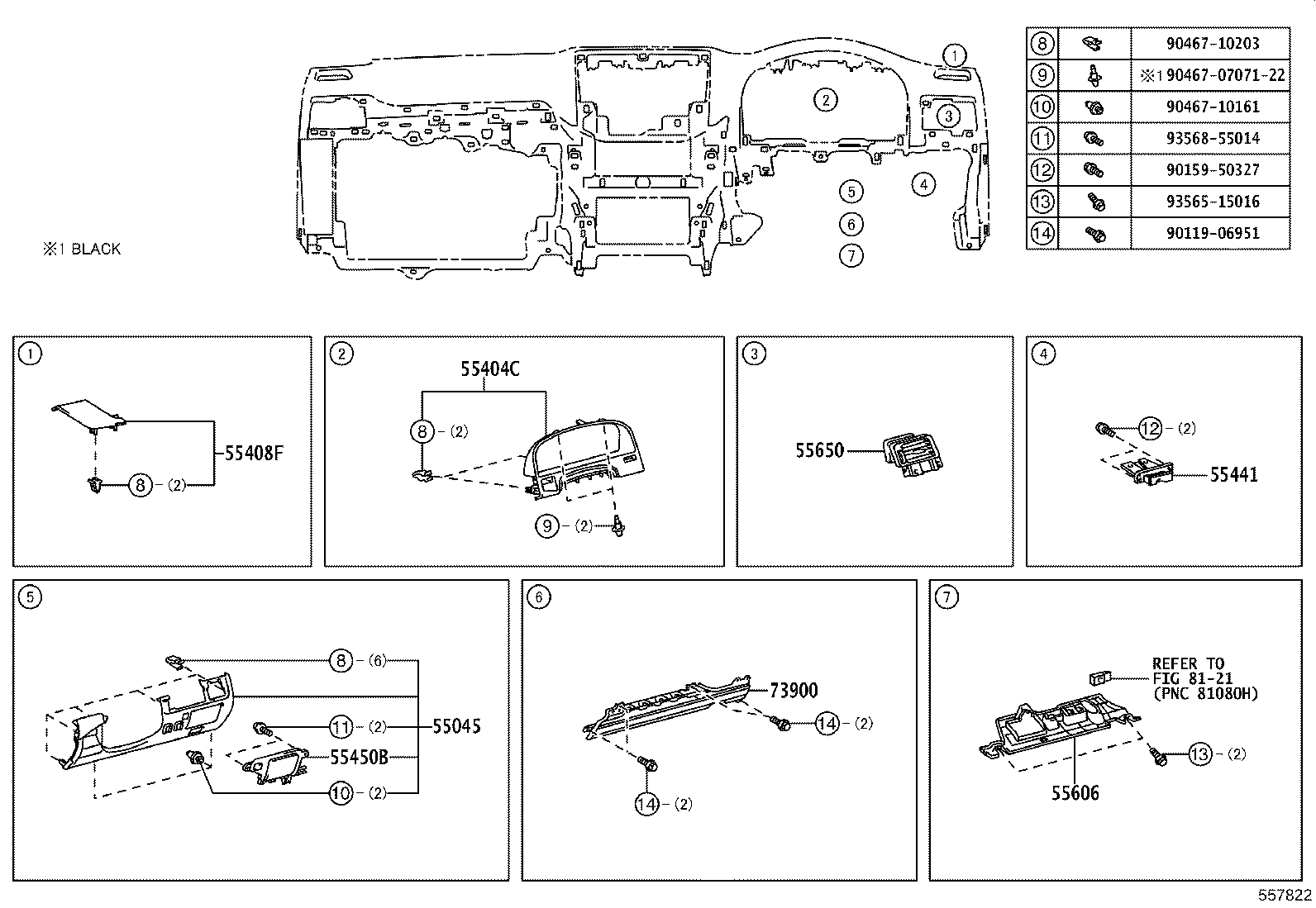 55326-30130 STAY, INSTRUMENT PANEL, RH product image