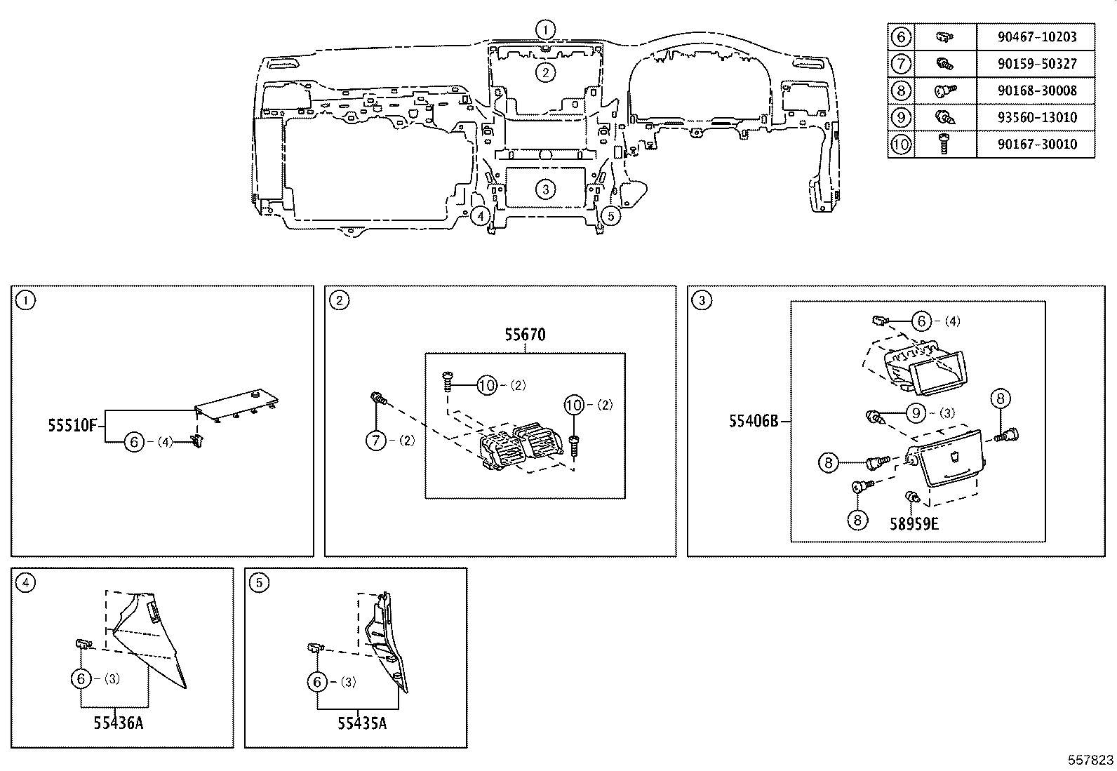55326-30130 STAY, INSTRUMENT PANEL, RH product image