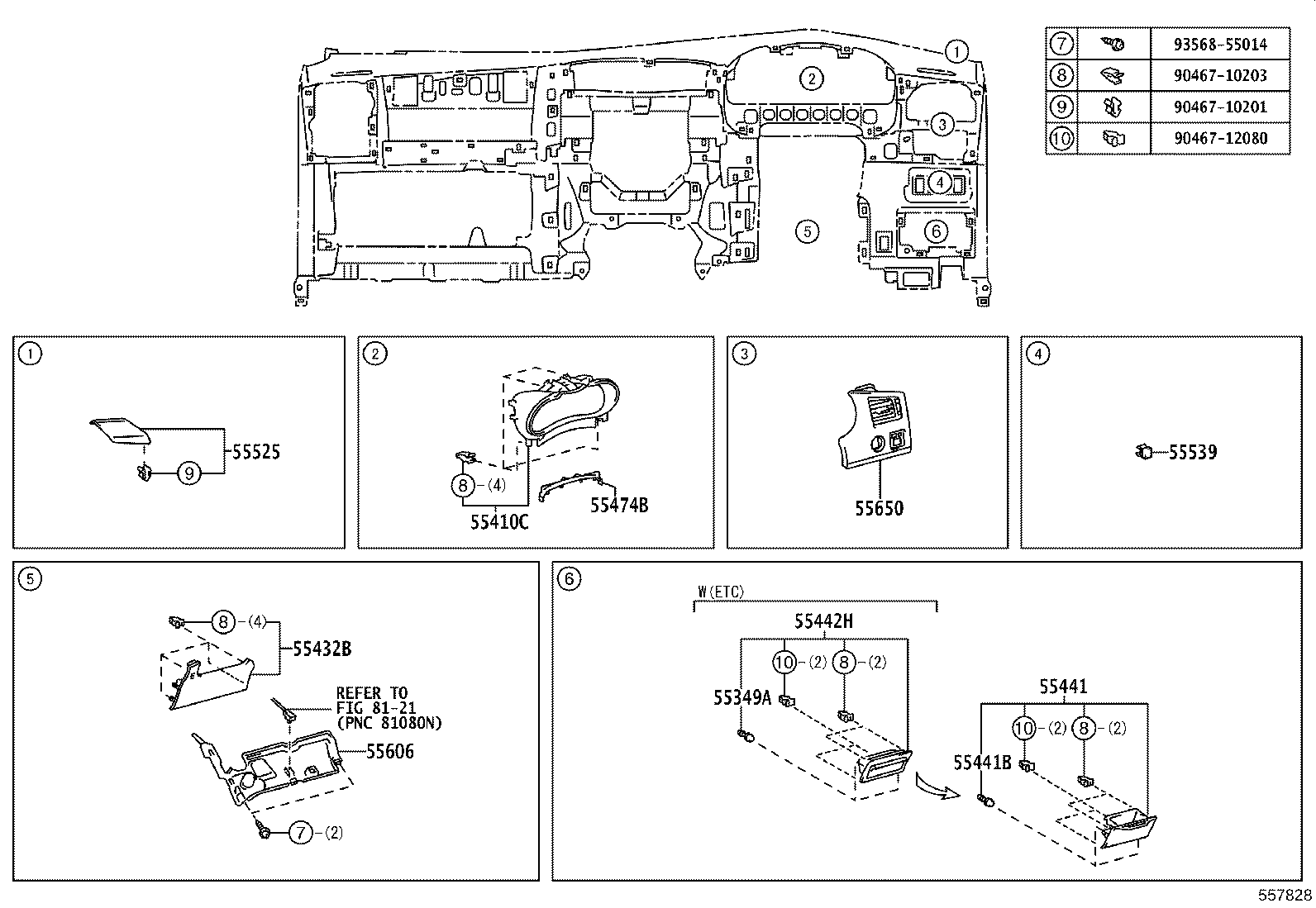 55405-72010 PANEL SUB-ASSY, INSTRUMENT CLUSTER FINISH, CENTER product image