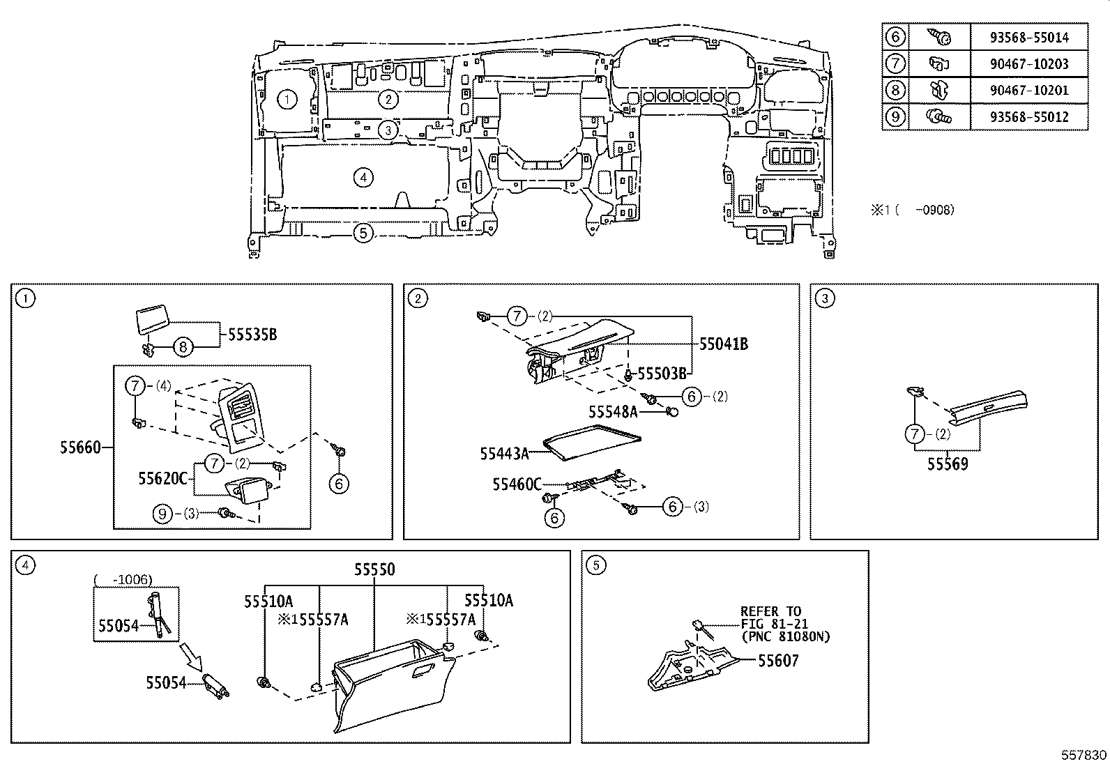 55405-72010 PANEL SUB-ASSY, INSTRUMENT CLUSTER FINISH, CENTER product image