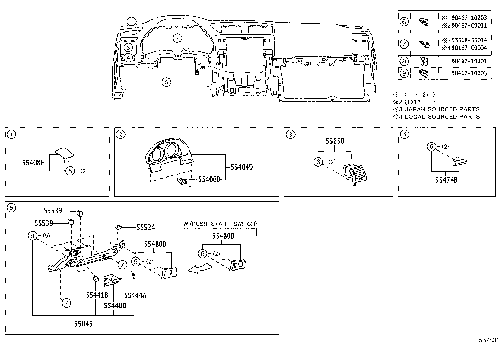 55045-0P022 PANEL SUB-ASSY, INSTRUMENT PANEL FINISH, LOWER product image