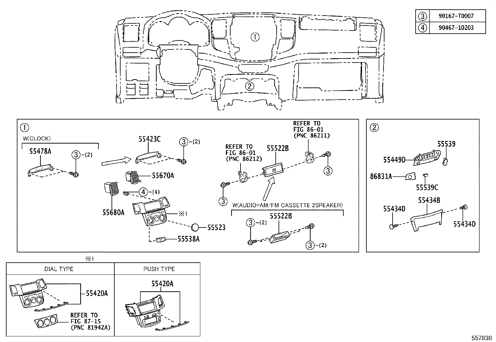 55523-0K040 COVER, HEATER CONTROL OPENING product image