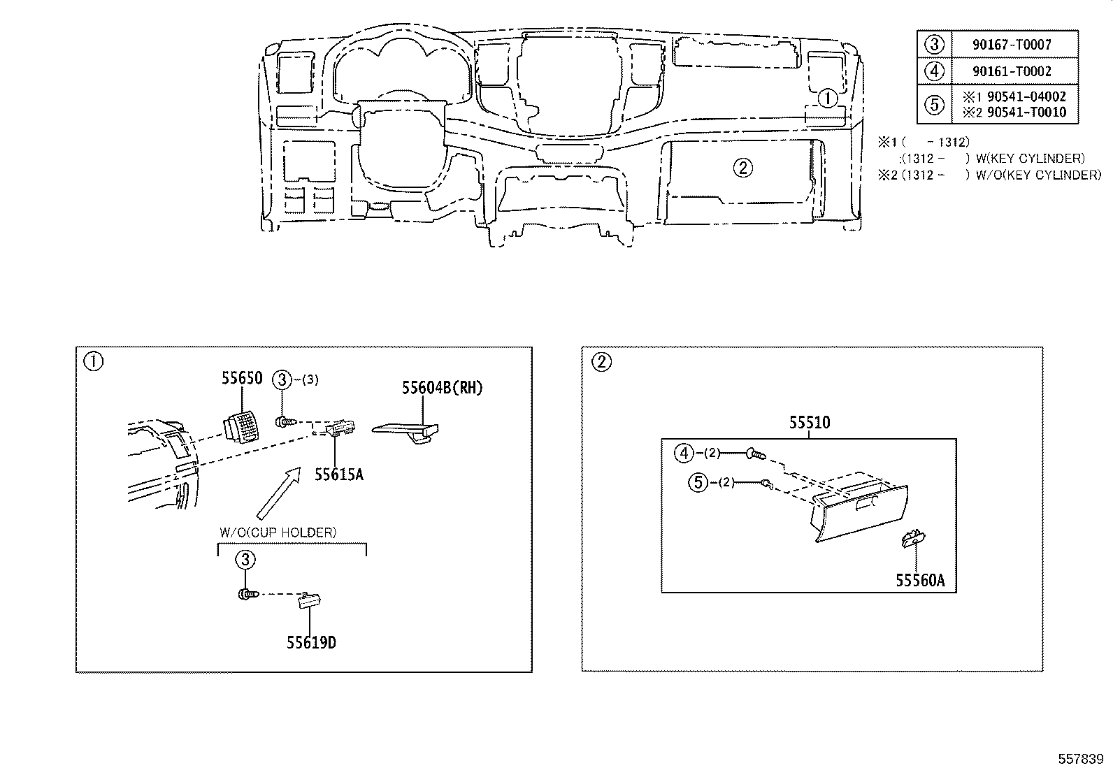 55523-0K040 COVER, HEATER CONTROL OPENING product image