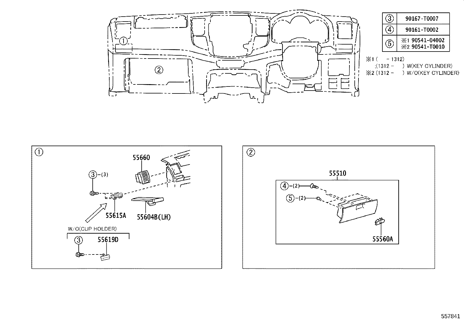 55523-0K040 COVER, HEATER CONTROL OPENING product image