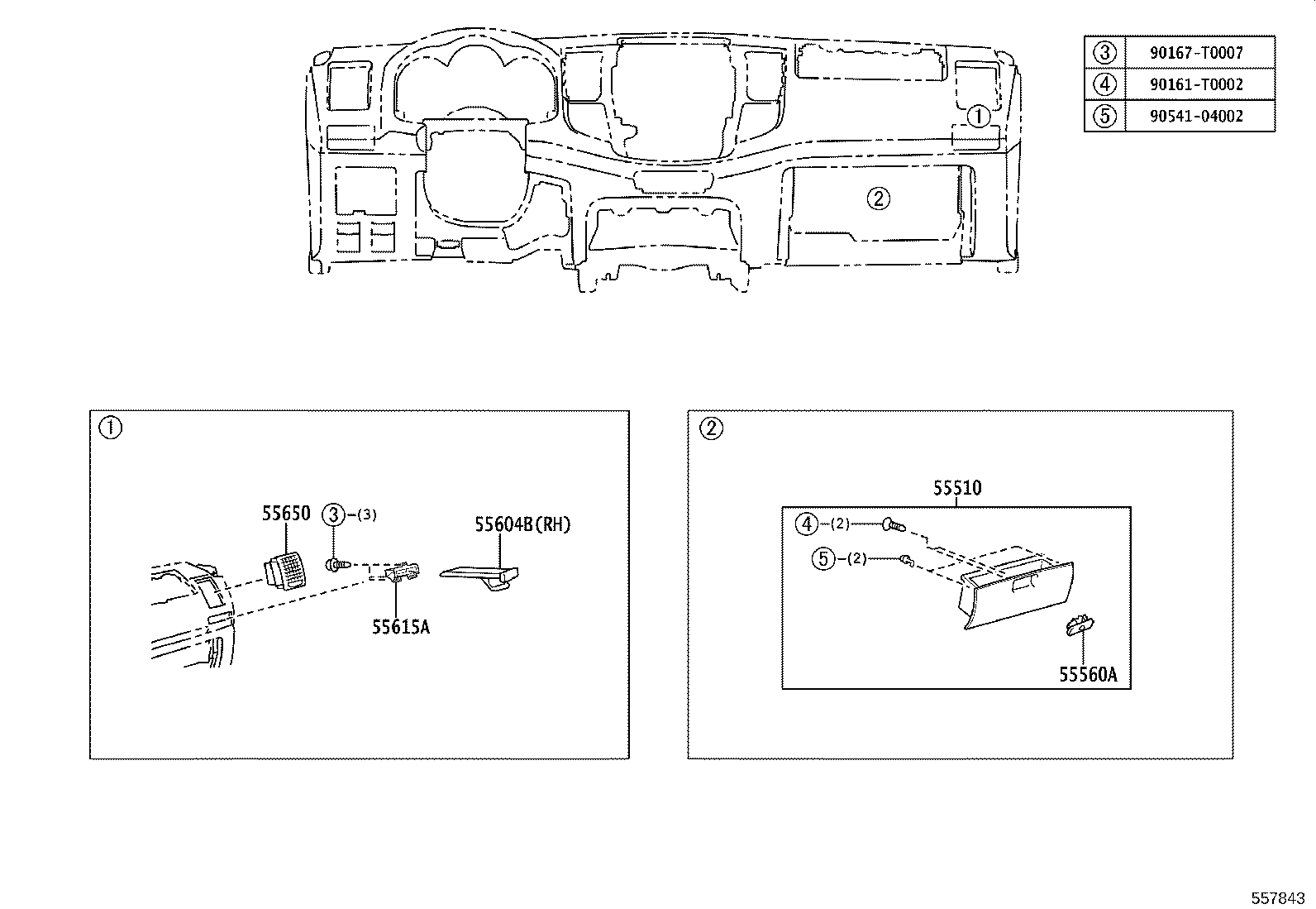 55670-0K080 REGISTER ASSY, INSTRUMENT PANEL, CENTER product image