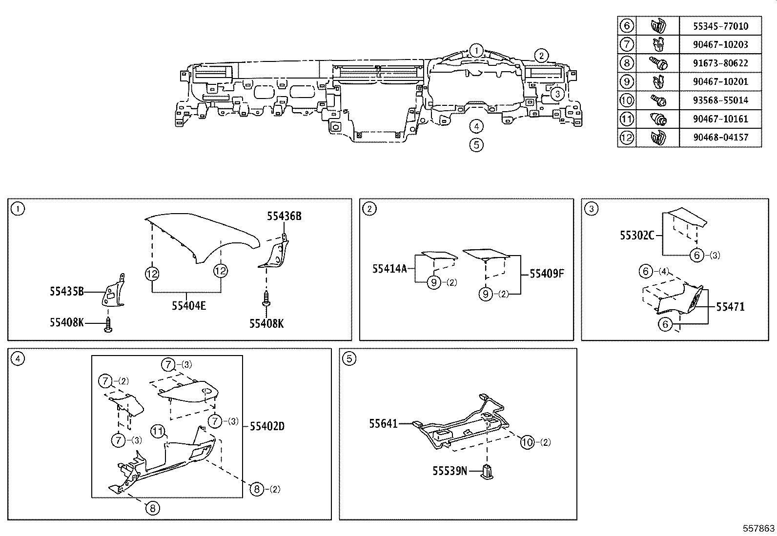 55330-77020 REINFORCEMENT ASSY, INSTRUMENT PANEL product image
