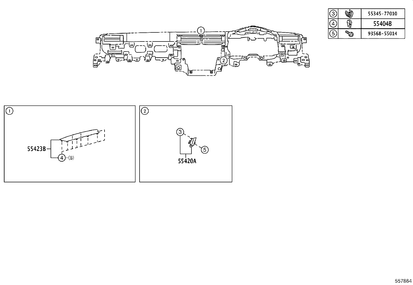 55330-77020 REINFORCEMENT ASSY, INSTRUMENT PANEL product image