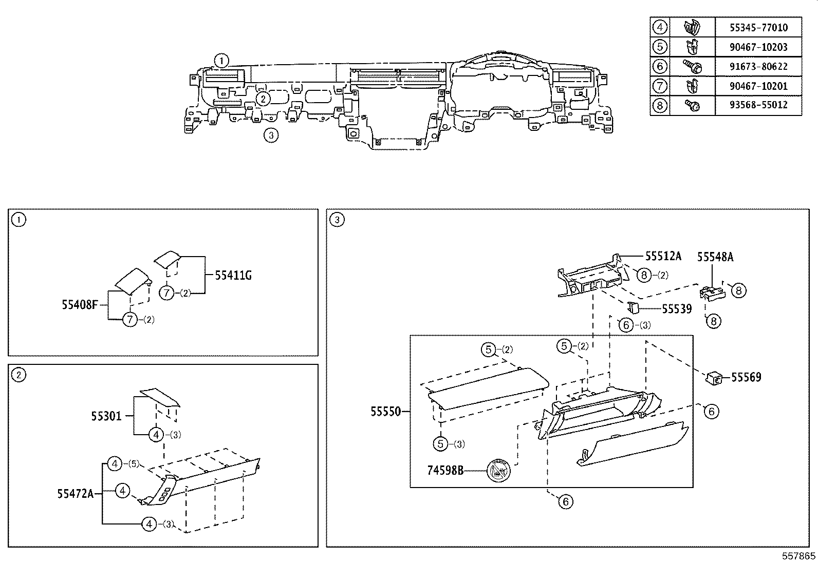 55330-77020 REINFORCEMENT ASSY, INSTRUMENT PANEL product image