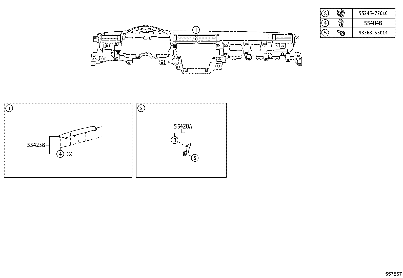 55330-77020 REINFORCEMENT ASSY, INSTRUMENT PANEL product image