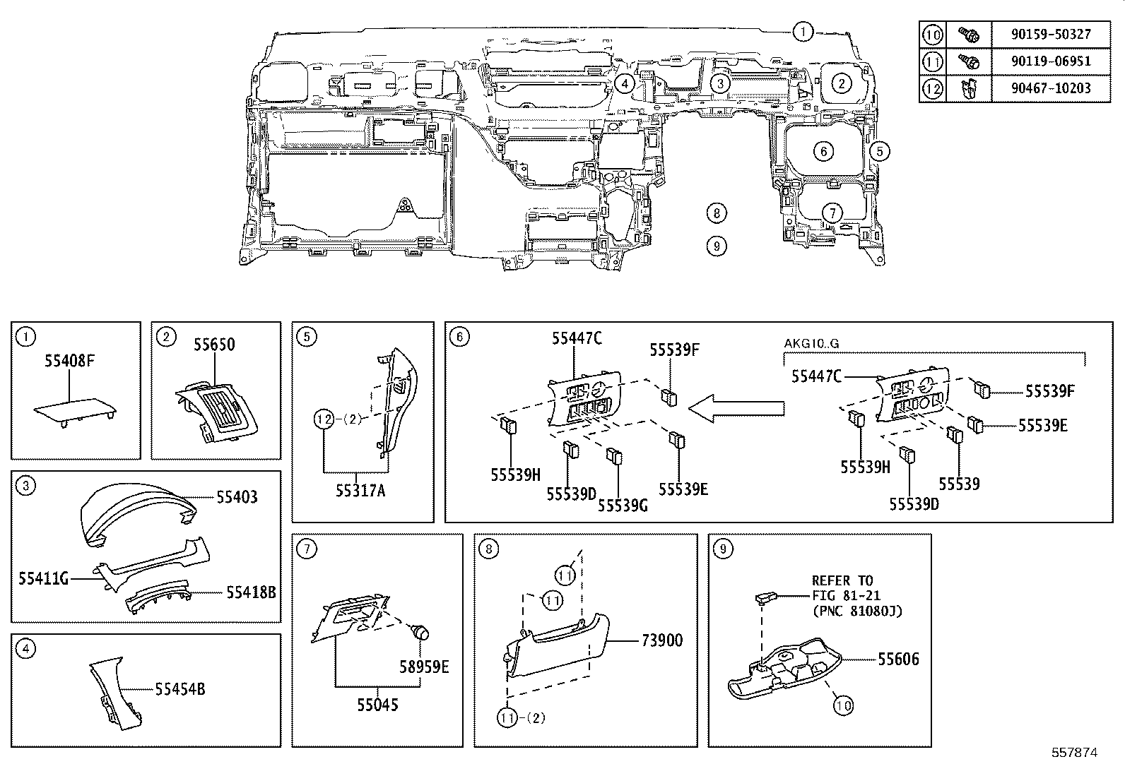 55307-75010 BRACE SUB-ASSY, INSTRUMENT PANEL, NO.2 product image