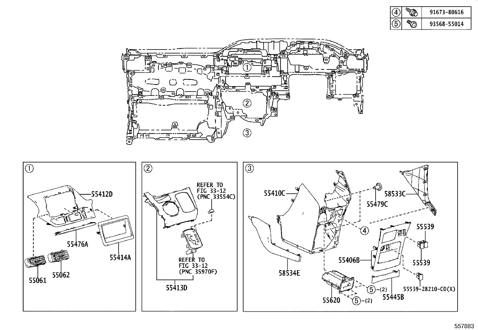 55303-28060 PANEL SUB-ASSY, INSTRUMENT, LOWER product image
