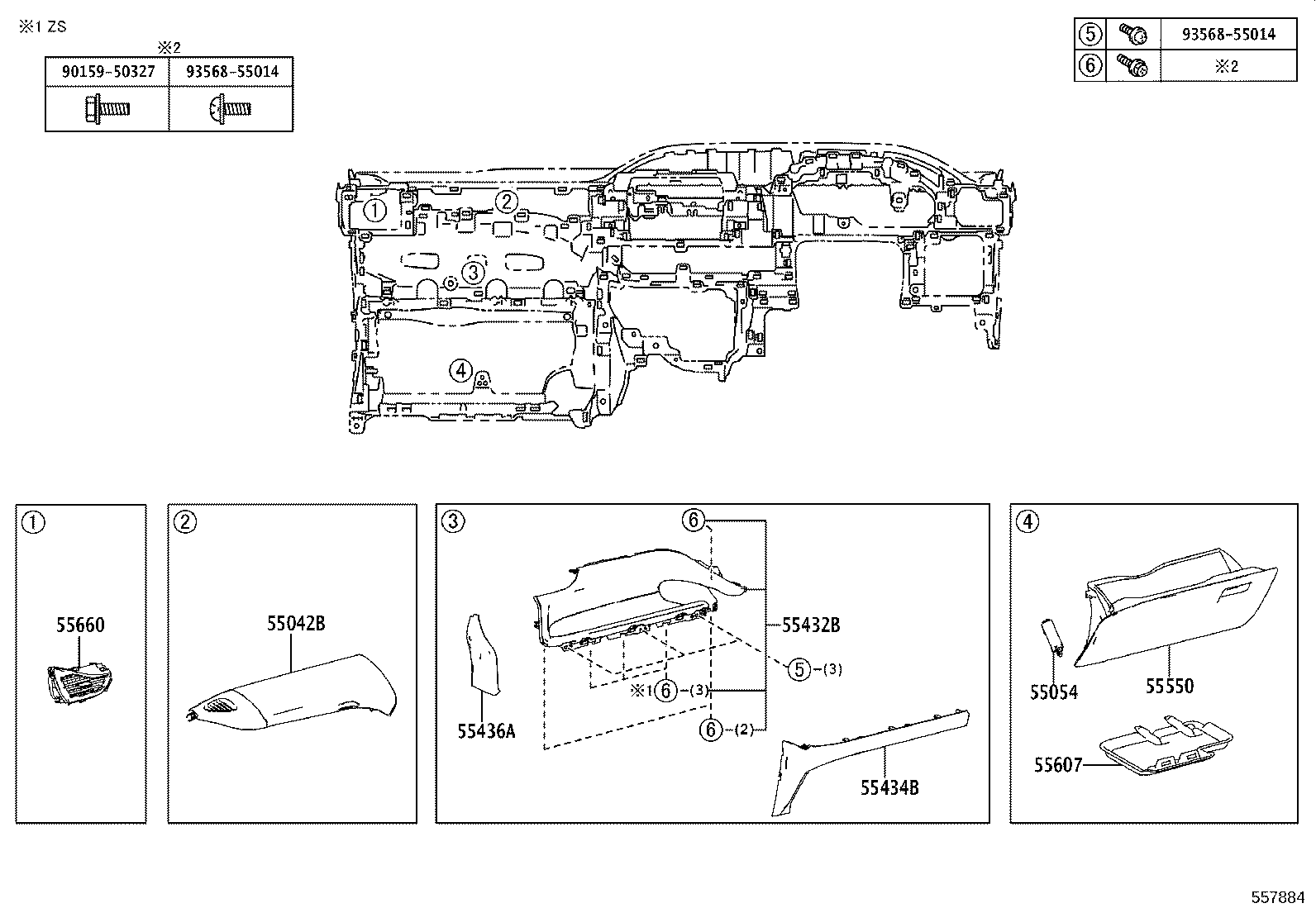 55303-28060 PANEL SUB-ASSY, INSTRUMENT, LOWER product image