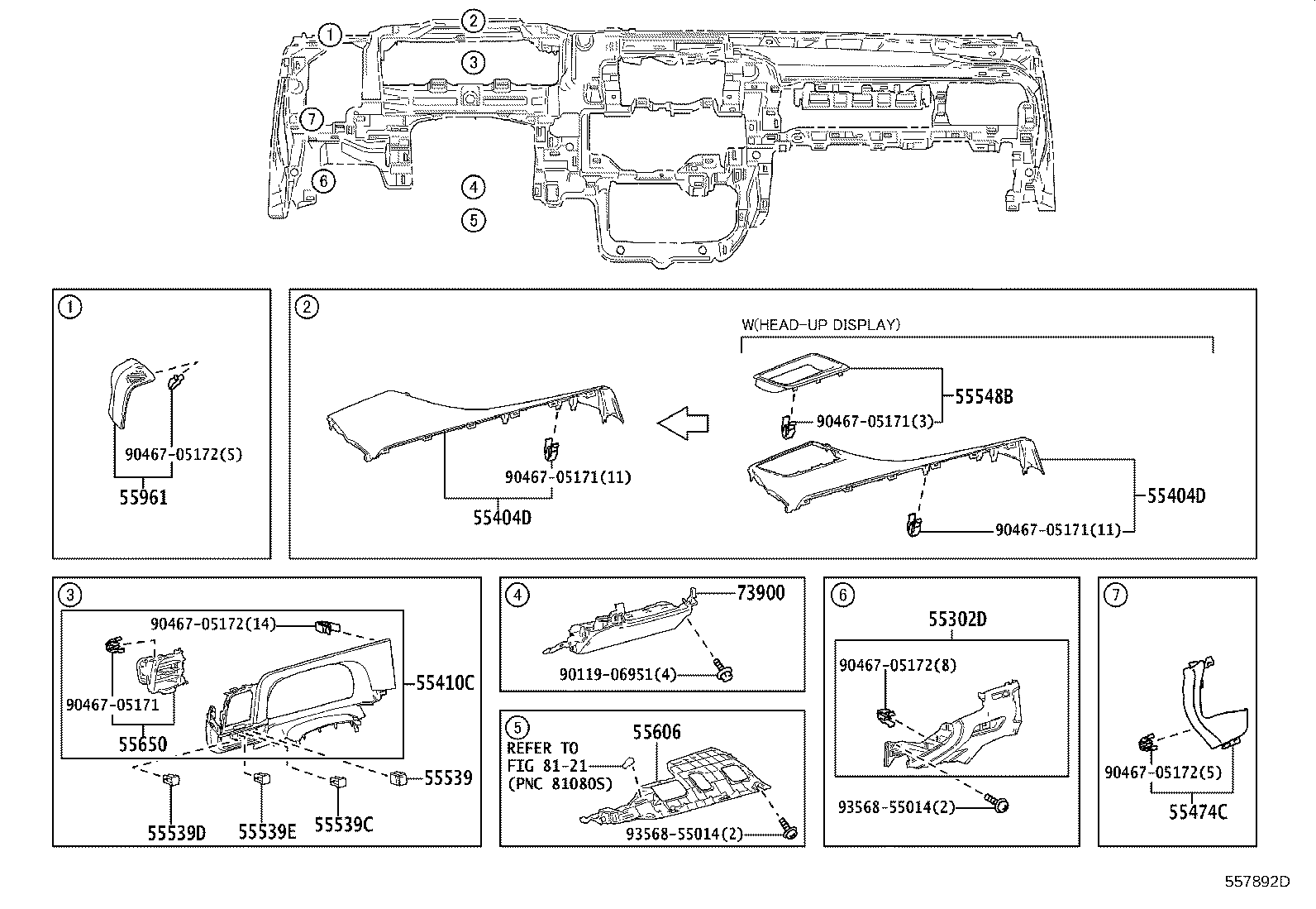 55650-30530 REGISTER ASSY, INSTRUMENT PANEL, NO.1 product image
