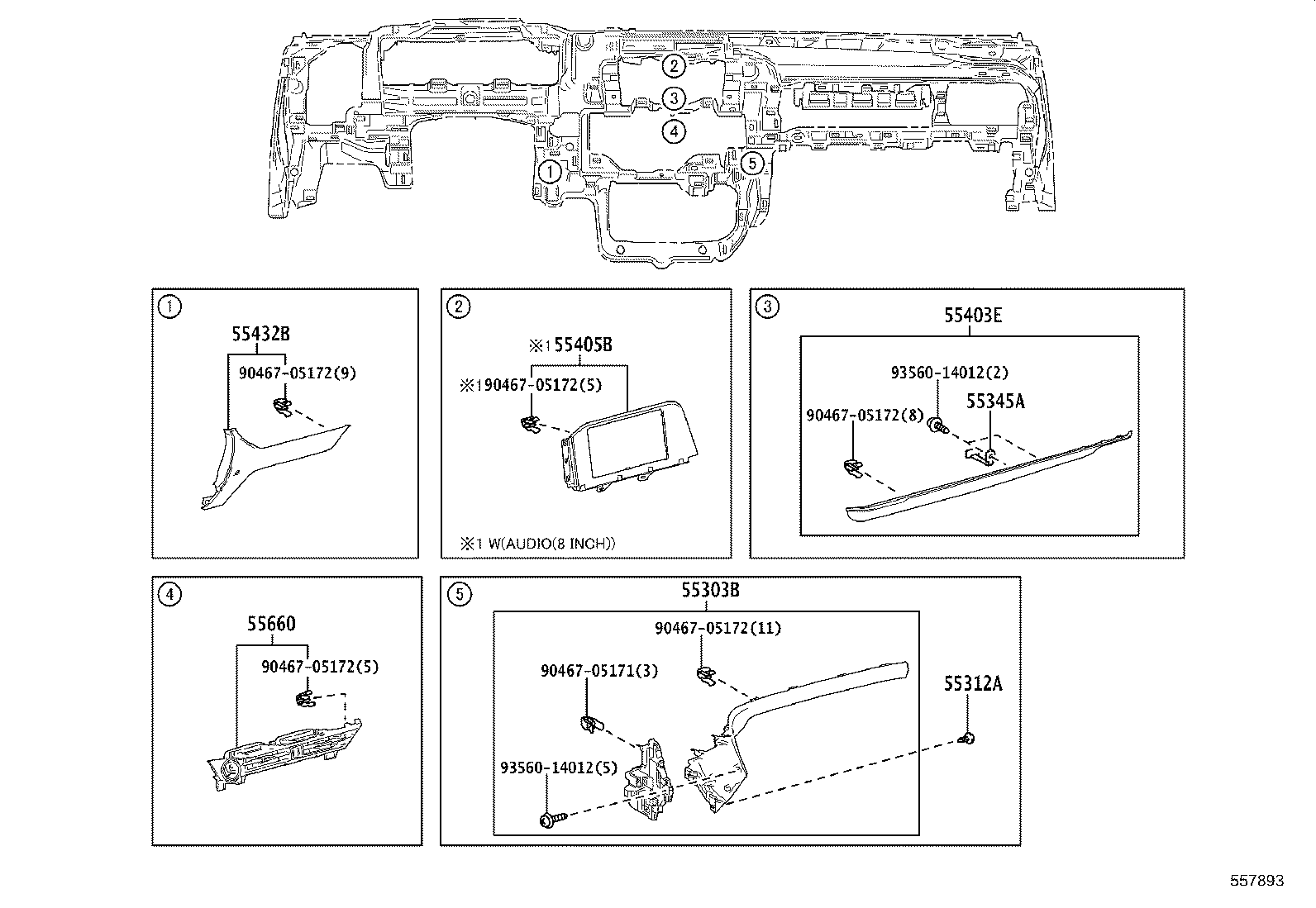 55650-30530 REGISTER ASSY, INSTRUMENT PANEL, NO.1 product image