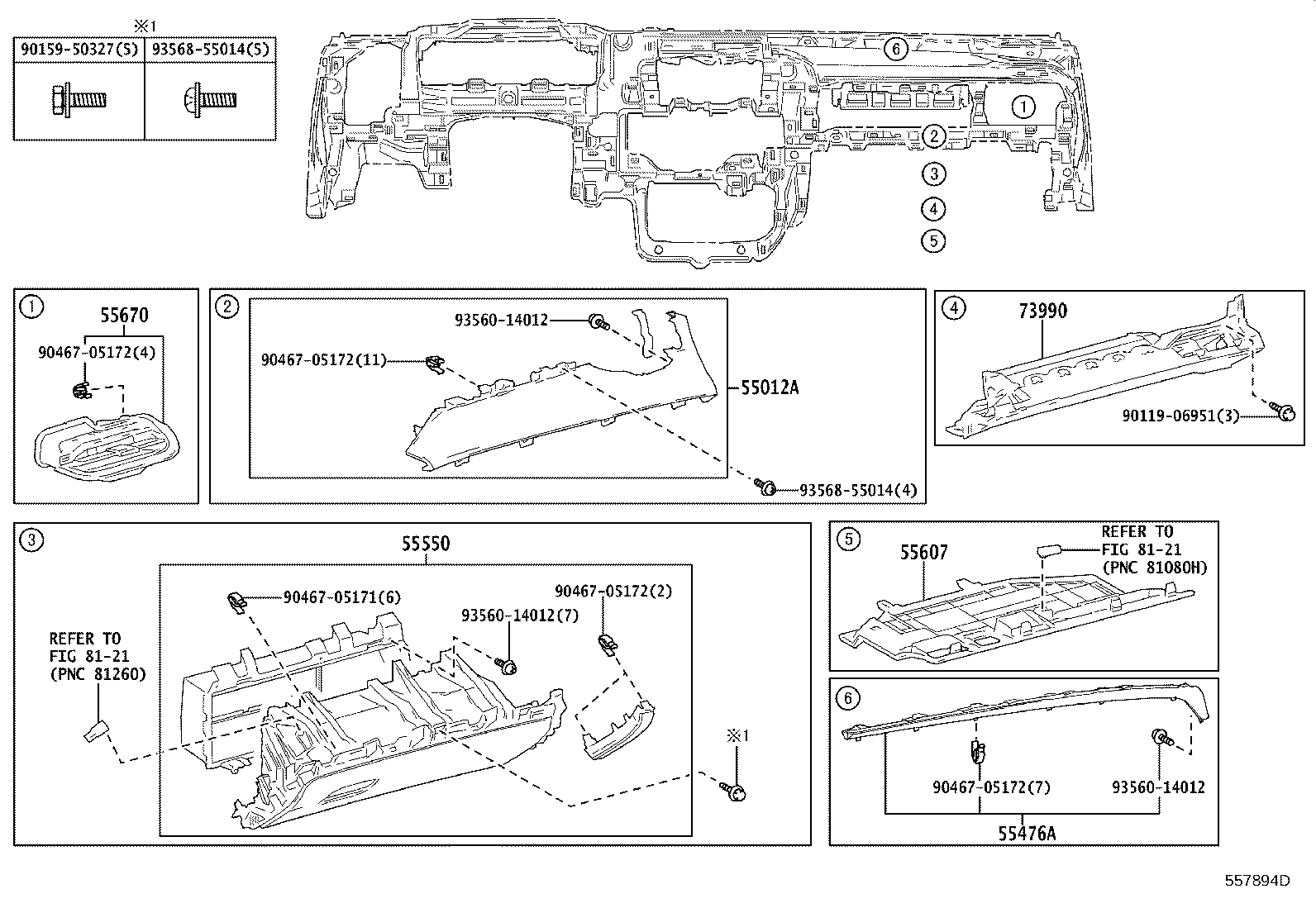 55650-30530 REGISTER ASSY, INSTRUMENT PANEL, NO.1 product image