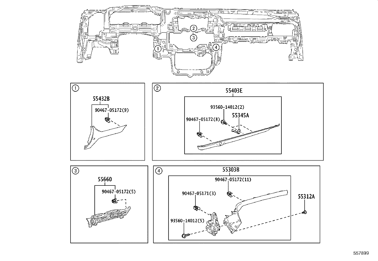 55474-30620-C0 GARNISH, INSTRUMENT CLUSTER FINISH PANEL, NO.1 product image