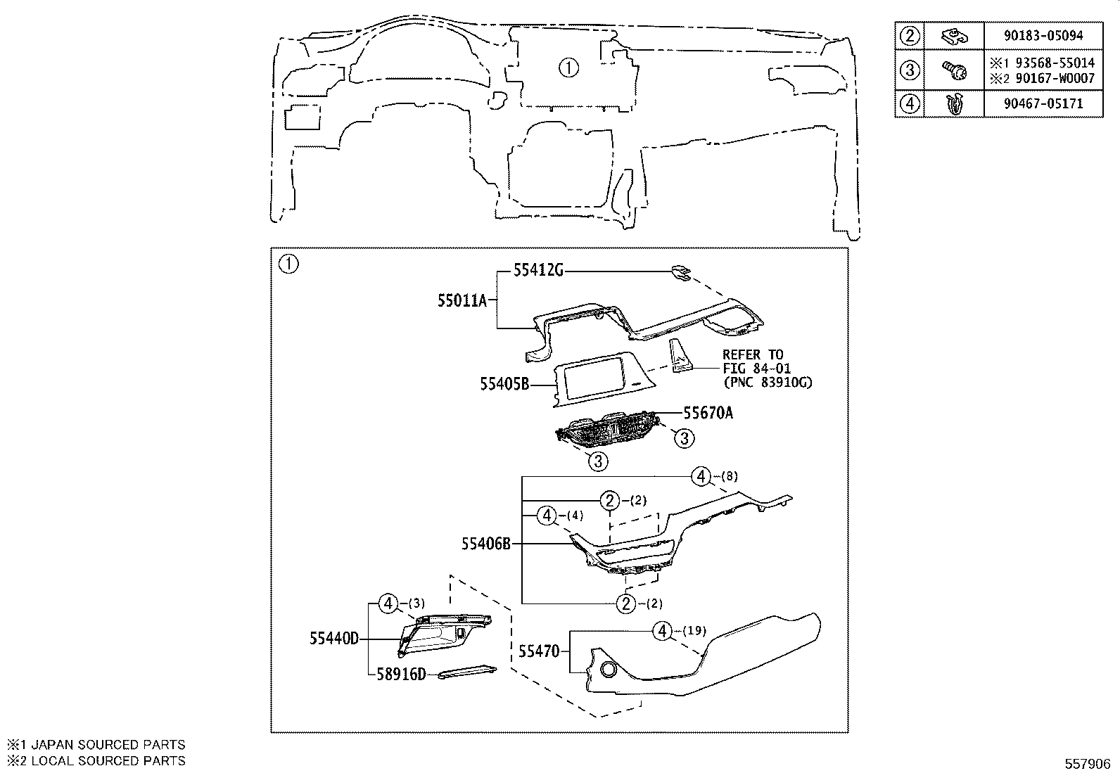 55306-F4010 BRACE SUB-ASSY, INSTRUMENT PANEL, NO.1 product image