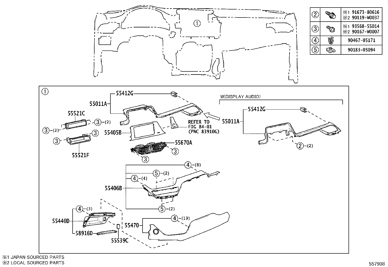 55357-F4010 CUSHION, INSTRUMENT PANEL, NO.3 product image