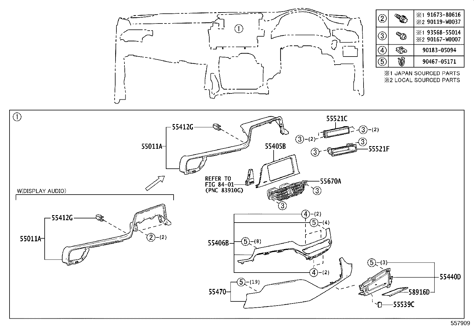 55357-F4010 CUSHION, INSTRUMENT PANEL, NO.3 product image