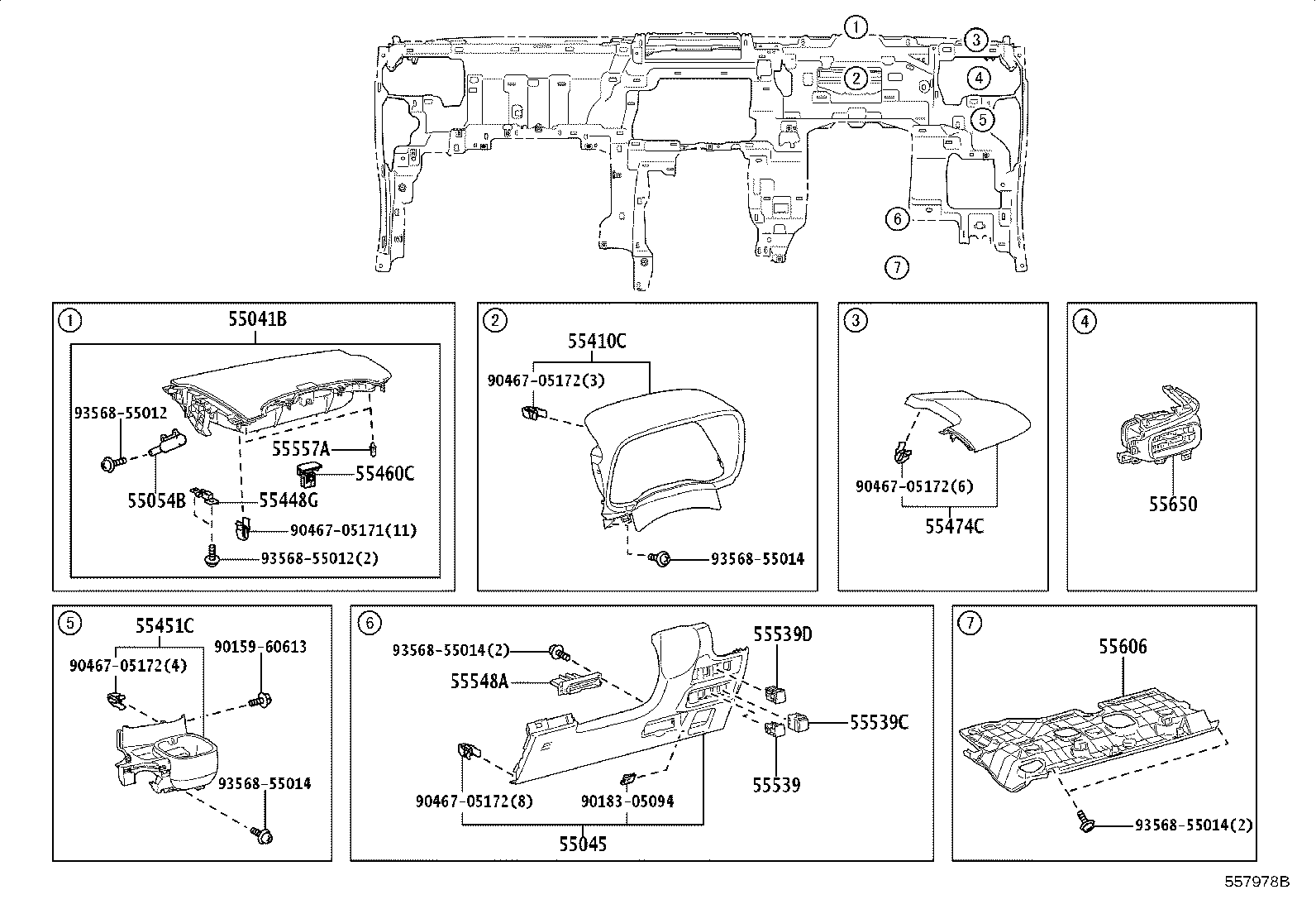 55405-52C80 PANEL SUB-ASSY, INSTRUMENT CLUSTER FINISH, CENTER product image