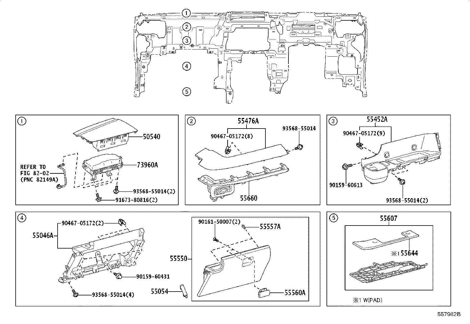 55405-52C80 PANEL SUB-ASSY, INSTRUMENT CLUSTER FINISH, CENTER product image