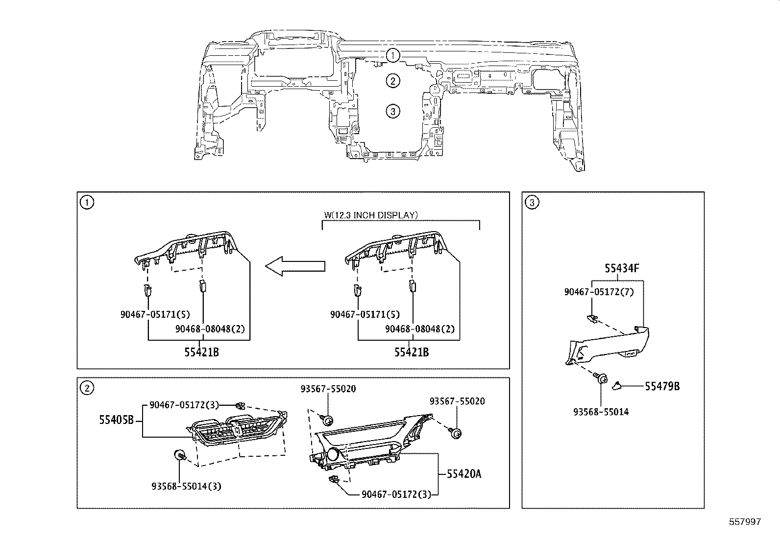 55307-76060 BRACE SUB-ASSY, INSTRUMENT PANEL, NO.2 product image